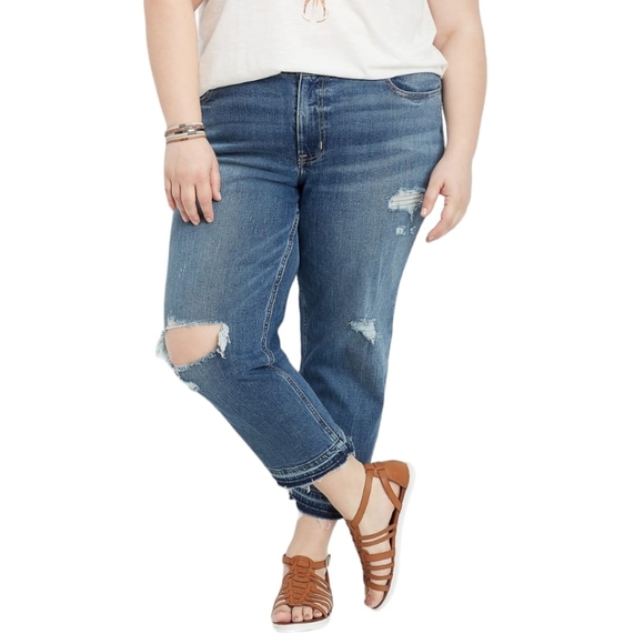 Maurices Denim - Maurices Womens Plus Size Denimflex Release Hem Boyfriend Cropped Jeans  22W NWT